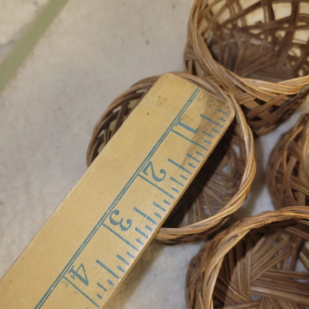 Vintage Wicker Basket Set Handwoven Rattan Trays Bowls Rustic Boho‎ Decor